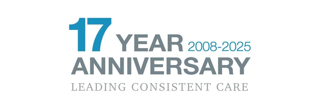 Surrey GP 17 Year Anniversary Logo